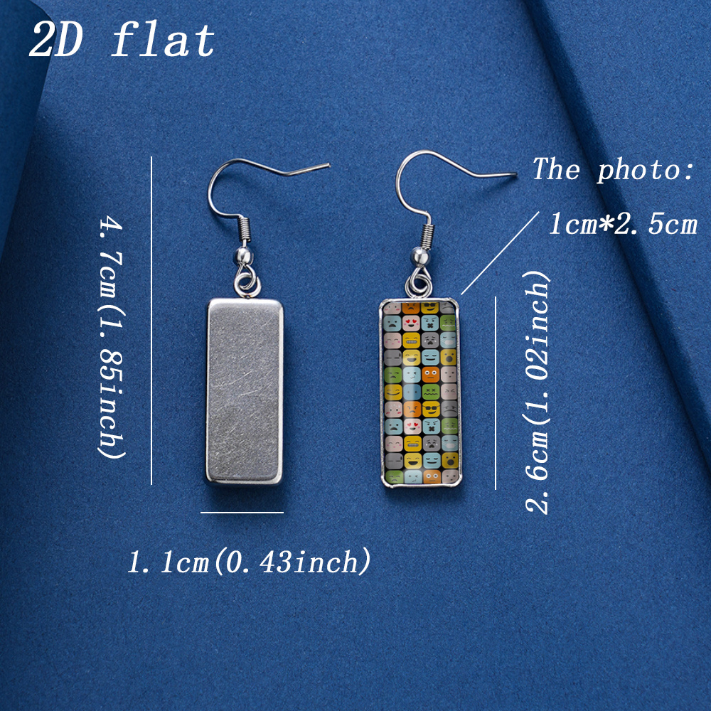 Macaron Colorful Square Pattern Glass Earrings, Gift for Her